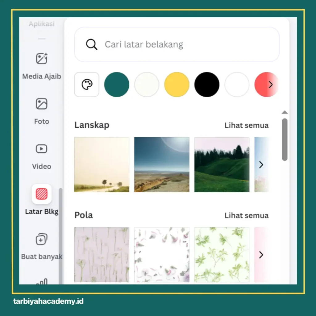 cara mengganti background dan warna di Canva