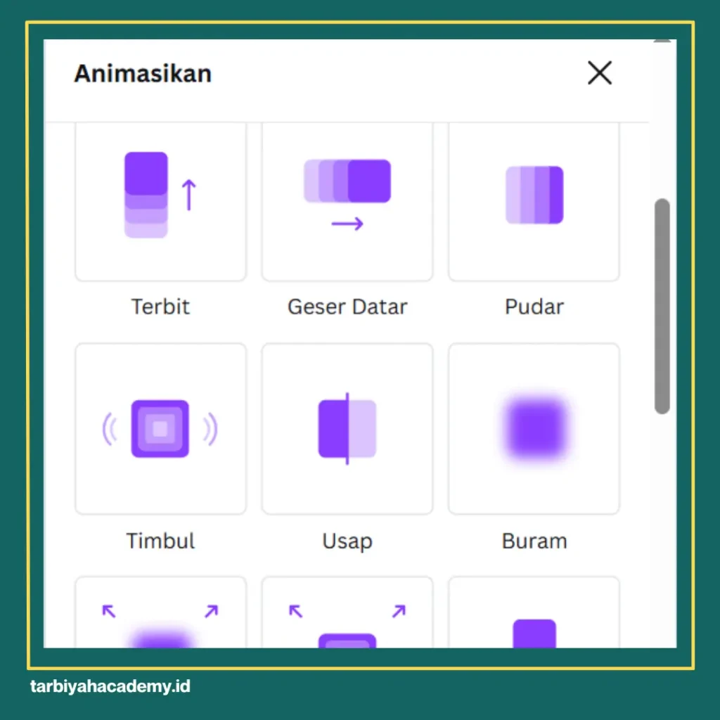 fitur animasi di Canva untuk membuat desain bergerak