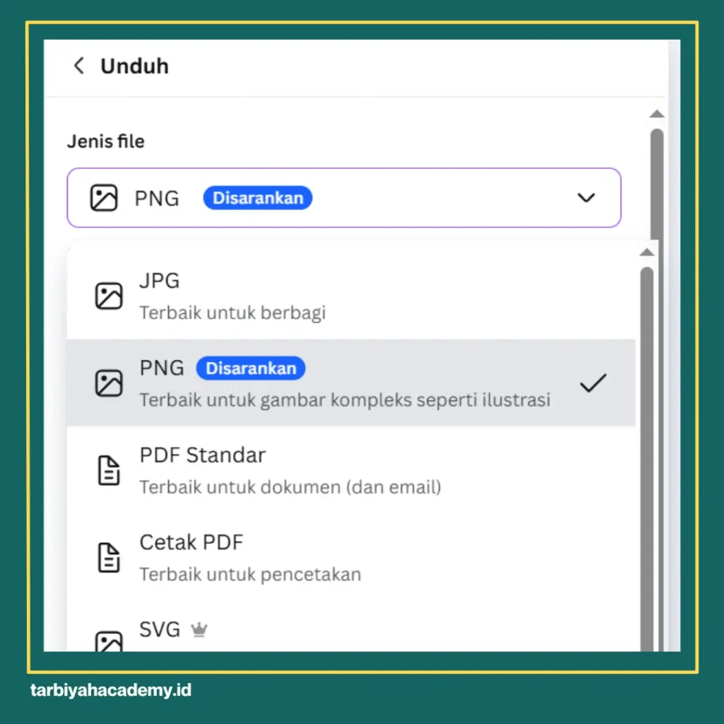 cara download hasil desain di Canva dalam berbagai format