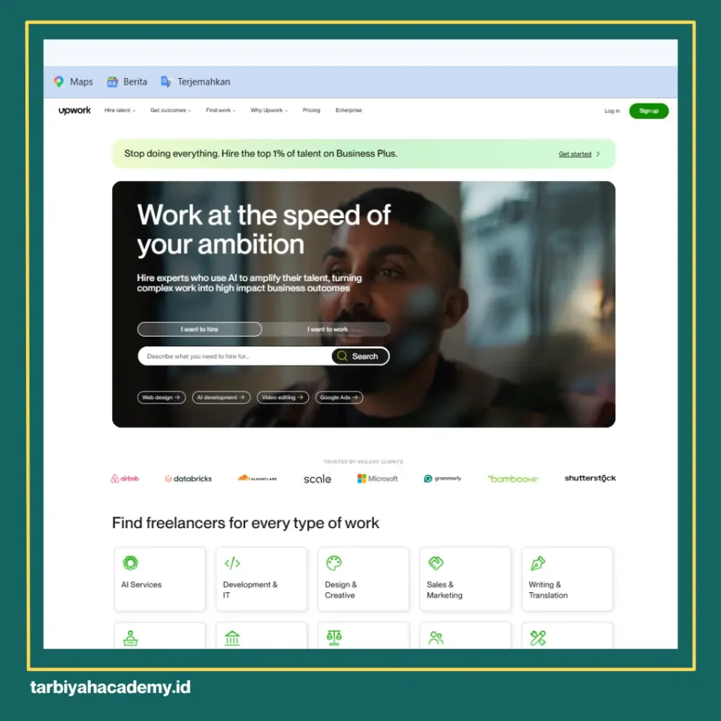 Cari Klien Melalui platform upwork
